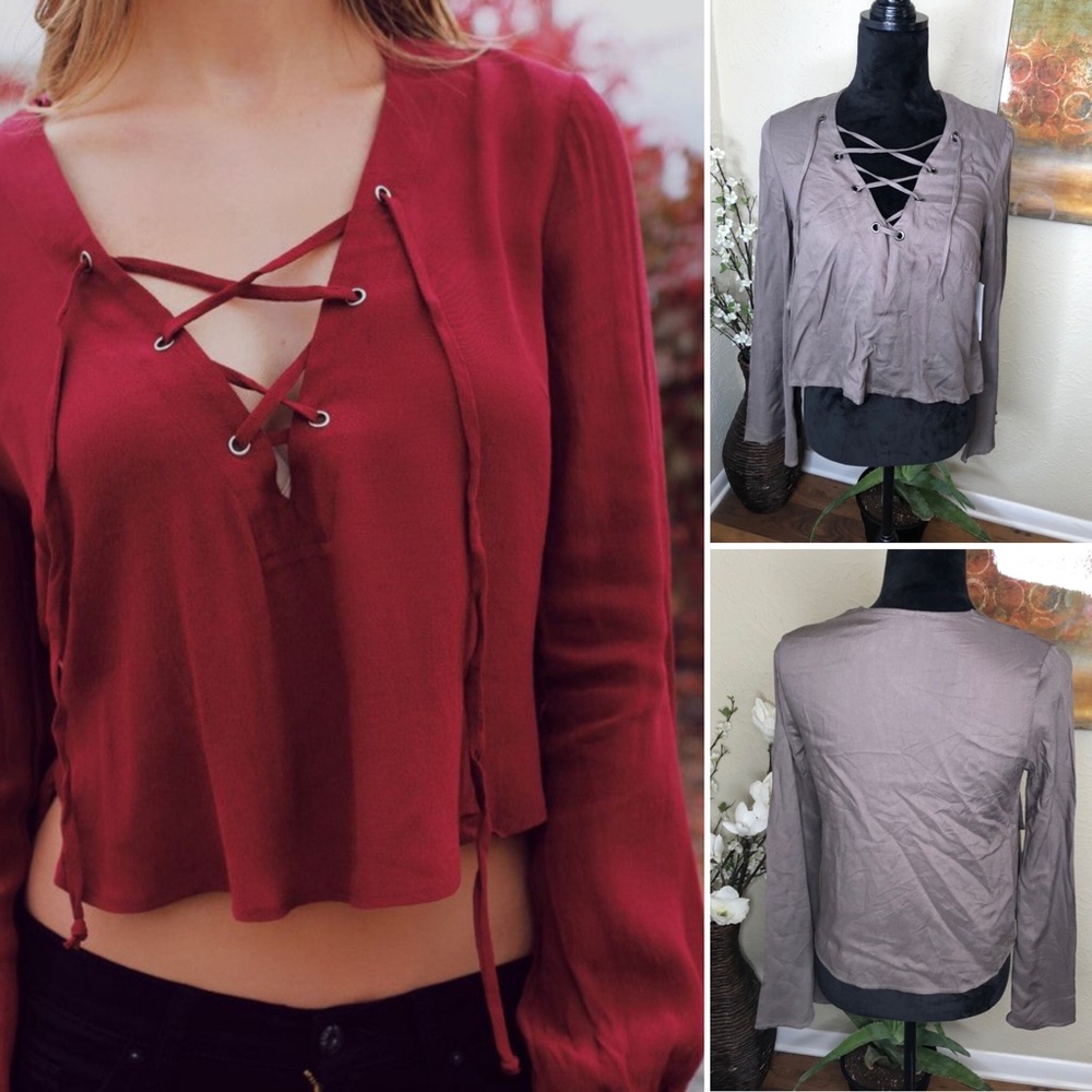 TOBI Crossing Grounds Bell Sleeve Oversized Top